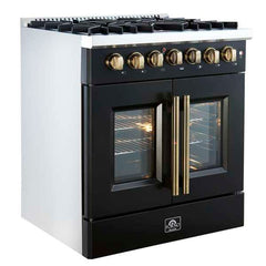 Forno Galiano 30" Freestanding French Door Dual Fuel Range - FFSGS6356-30 - The Home Selection