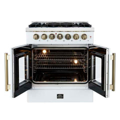Forno Galiano 30" Freestanding French Door Dual Fuel Range - FFSGS6356-30 - The Home Selection