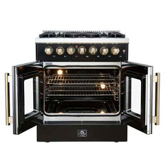 Forno Galiano 30" Freestanding French Door Dual Fuel Range - FFSGS6356-30 - The Home Selection