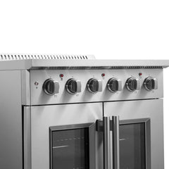 Forno Galiano 30" French Door Electric Range with Convection Oven in Stainless Steel - FFSEL6917-30 - The Home Selection