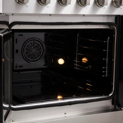 Forno Galiano 30" French Door Electric Range with Convection Oven in Stainless Steel - FFSEL6917-30 - The Home Selection