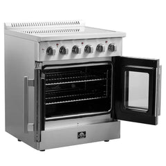 Forno Galiano 30" French Door Electric Range with Convection Oven in Stainless Steel - FFSEL6917-30 - The Home Selection