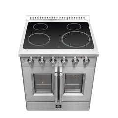 Forno Galiano 30" French Door Electric Range with Convection Oven in Stainless Steel - FFSEL6917-30 - The Home Selection