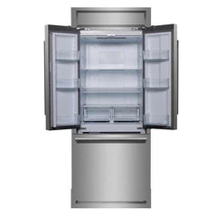 Forno Gallipoli 30" French Door Refrigerator, 17.5 cu.ft. Capacity & Modern Decorative Grill - 34" Wide - FFFFD1974-35MG - The Home Selection