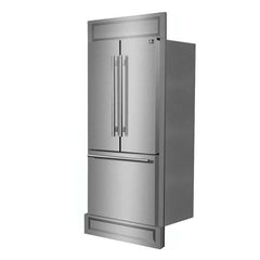 Forno Gallipoli 30" French Door Refrigerator, 17.5 cu.ft. Capacity & Modern Decorative Grill - 34" Wide - FFFFD1974-35MG - The Home Selection