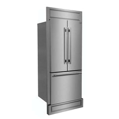 Forno Gallipoli 30" French Door Refrigerator, 17.5 cu.ft. Capacity & Modern Decorative Grill - 34" Wide - FFFFD1974-35MG - The Home Selection