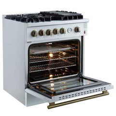 Forno Giovanni 30" Gas Range with 5 Burners, 4.32 cu.ft. Convection Oven, and Temperature Gauge - FFSGS6274-30 - The Home Selection