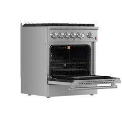 Forno Giovanni 30" Gas Range with 5 Burners, 4.32 cu.ft. Convection Oven, and Temperature Gauge - FFSGS6274-30 - The Home Selection