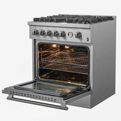 Forno Giovanni 30" Gas Range with 5 Burners, 4.32 cu.ft. Convection Oven, and Temperature Gauge - FFSGS6274-30 - The Home Selection