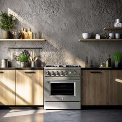 Forno Giovanni 30" Gas Range with 5 Burners, 4.32 cu.ft. Convection Oven, and Temperature Gauge - FFSGS6274-30 - The Home Selection