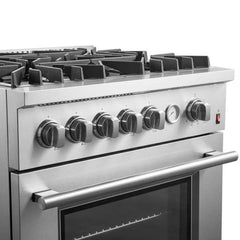 Forno Giovanni 30" Gas Range with 5 Burners, 4.32 cu.ft. Convection Oven, and Temperature Gauge - FFSGS6274-30 - The Home Selection