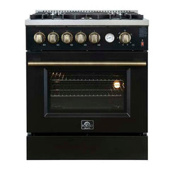 Forno Giovanni 30" Gas Range with 5 Burners, 4.32 cu.ft. Convection Oven, and Temperature Gauge - FFSGS6274-30 - The Home Selection