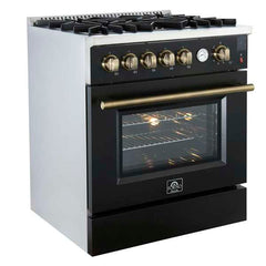 Forno Giovanni 30" Gas Range with 5 Burners, 4.32 cu.ft. Convection Oven, and Temperature Gauge - FFSGS6274-30 - The Home Selection