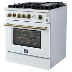 Forno Giovanni 30" Gas Range with 5 Burners, 4.32 cu.ft. Convection Oven, and Temperature Gauge - FFSGS6274-30 - The Home Selection
