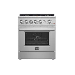 Forno Giovanni 30" Gas Range with 5 Burners, 4.32 cu.ft. Convection Oven, and Temperature Gauge - FFSGS6274-30 - The Home Selection