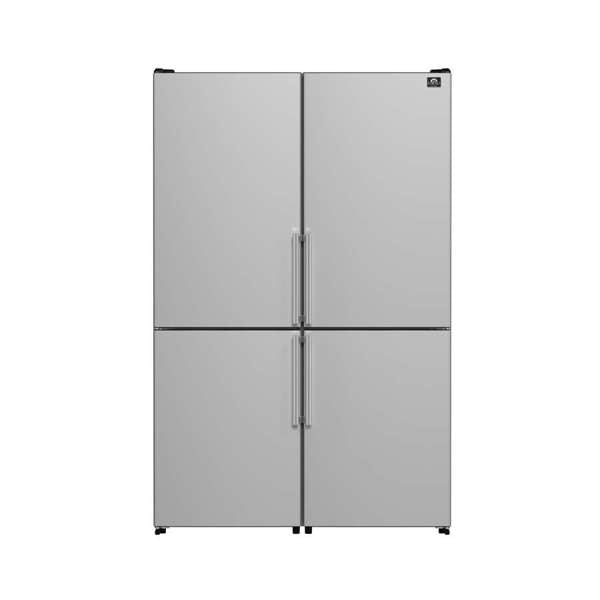 Forno Guardia 46.8-Inch 21.6 cu.ft. Side-by-Side Bottom Freezer Refrigerator in Stainless Steel (FFFFD1778-48) - The Home Selection