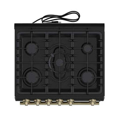 Forno Leonardo Espresso 30" Black Gas Range, 5 Burners, 39 500 BTU, 5 cu.ft. Convection Oven - FFSGS1116-30BLK - The Home Selection