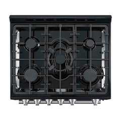 Forno Leonardo Espresso 30" Black Gas Range, 5 Burners, 39 500 BTU, 5 cu.ft. Convection Oven - FFSGS1116-30BLK - The Home Selection