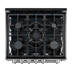 Forno Leonardo Espresso 30" Black Gas Range, 5 Burners, 39 500 BTU, 5 cu.ft. Convection Oven - FFSGS1116-30BLK - The Home Selection
