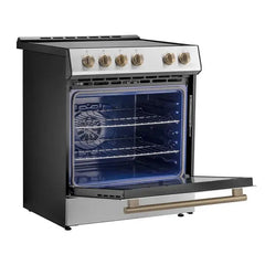 Forno Leonardo Espresso 30-Inch Induction Range in Stainless Steel (FFSIN0982-30) - The Home Selection