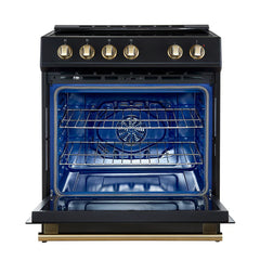 Forno Leonardo Espresso 30-Inch Slide-In Black Induction Range - FFSIN0982-30BLK - The Home Selection
