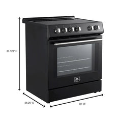 Forno Leonardo Espresso 30-Inch Slide-In Black Induction Range - FFSIN0982-30BLK - The Home Selection