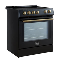 Forno Leonardo Espresso 30-Inch Slide-In Black Induction Range - FFSIN0982-30BLK - The Home Selection