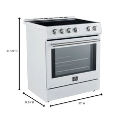 Forno Leonardo Espresso 30-Inch Slide-In White Induction Range - FFSIN0982-30WHT - The Home Selection