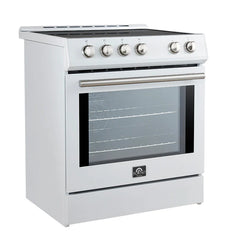 Forno Leonardo Espresso 30-Inch Slide-In White Induction Range - FFSIN0982-30WHT - The Home Selection