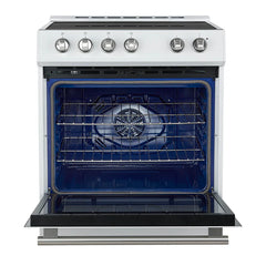 Forno Leonardo Espresso 30-Inch Slide-In White Induction Range - FFSIN0982-30WHT - The Home Selection