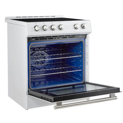 Forno Leonardo Espresso 30-Inch Slide-In White Induction Range - FFSIN0982-30WHT - The Home Selection