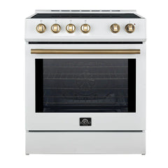 Forno Leonardo Espresso 30-Inch Slide-In White Induction Range - FFSIN0982-30WHT - The Home Selection