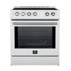 Forno Leonardo Espresso 30-Inch Slide-In White Induction Range - FFSIN0982-30WHT - The Home Selection