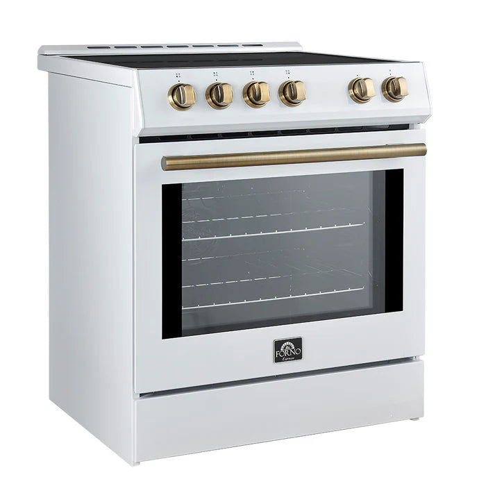 Forno Leonardo Espresso 30-Inch Slide-In White Induction Range - FFSIN0982-30WHT - The Home Selection