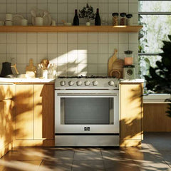 Forno Leonardo Espresso 30" Stainless Steel Gas Range, 5 Burners, 39 500 BTU, 5 cu.ft. Convection Oven - FFSGS1116-30 - The Home Selection