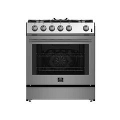 Forno Leonardo Espresso 30" Stainless Steel Gas Range, 5 Burners, 39 500 BTU, 5 cu.ft. Convection Oven - FFSGS1116-30 - The Home Selection