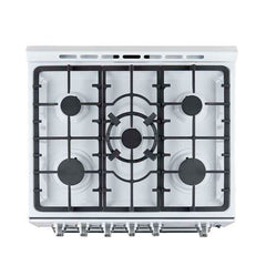 Forno Leonardo Espresso 30" White Gas Range, 5 Burners, 39 500 BTU, 5 cu.ft. Convection Oven - FFSGS1116-30WHT - The Home Selection