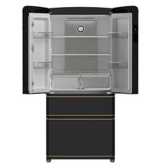 Forno Luigi 18 cu.ft. French Door Refrigerator White, Antique Brass Handles - FFFFD1791-33 - The Home Selection