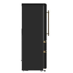 Forno Luigi 18 cu.ft. French Door Refrigerator White, Antique Brass Handles - FFFFD1791-33 - The Home Selection
