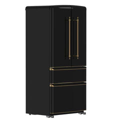 Forno Luigi 18 cu.ft. French Door Refrigerator White, Antique Brass Handles - FFFFD1791-33 - The Home Selection
