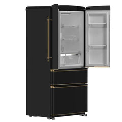 Forno Luigi 18 cu.ft. French Door Refrigerator White, Antique Brass Handles - FFFFD1791-33 - The Home Selection