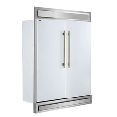 Forno Maderno 2-28-Inch Wide Convertible Refrigerator/Freezer in White, Decorative Trim, 27.2 cu.ft, 84-Inch High, ENERGY STAR Certified - FFFFD1722-60MG-WHT - The Home Selection
