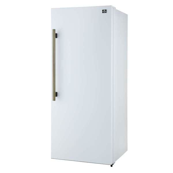Forno Maderno 28-Inch Built-In Convertible Refrigerator in White with Antique Brass Handle, 13.6 cu.ft. with Decorative Grill - 32-Inch Wide - FFFFD1722-32 - The Home Selection