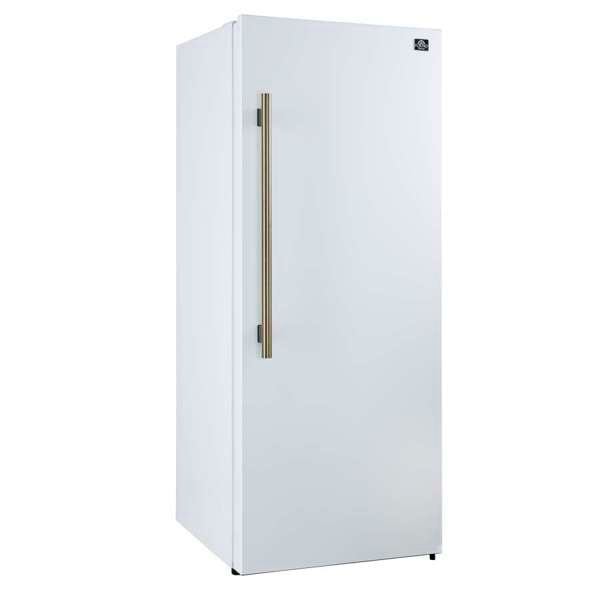 Forno Maderno 28-Inch Built-In Convertible Refrigerator in White with Antique Brass Handle, 13.6 cu.ft. with Decorative Grill - 32-Inch Wide - FFFFD1722-32 - The Home Selection