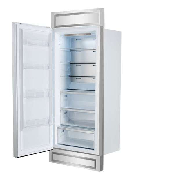 Forno Maderno 28-Inch Built-In Convertible Refrigerator in White with Antique Brass Handle, 13.6 cu.ft. with Decorative Grill - 32-Inch Wide - FFFFD1722-32 - The Home Selection
