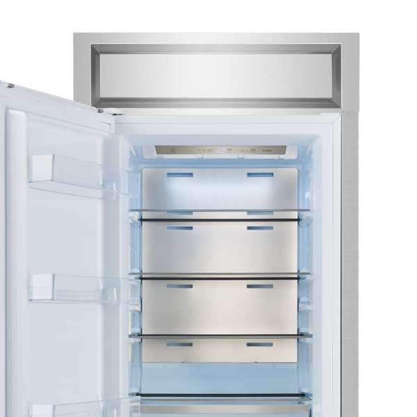 Forno Maderno 28-Inch Built-In Convertible Refrigerator in White with Antique Brass Handle, 13.6 cu.ft. with Decorative Grill - 32-Inch Wide - FFFFD1722-32 - The Home Selection