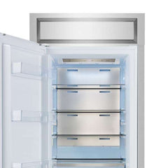 Forno Maderno 28-Inch Built-In Convertible Refrigerator in White with Antique Brass Handle, 13.6 cu.ft. with Decorative Grill - 32-Inch Wide - FFFFD1722-32 - The Home Selection