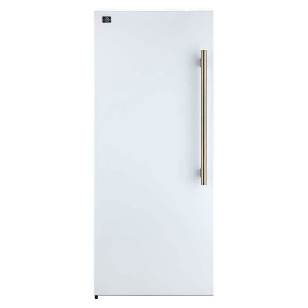 Forno Maderno 28-Inch Built-In Convertible Refrigerator in White with Antique Brass Handle, 13.6 cu.ft. with Decorative Grill - 32-Inch Wide - FFFFD1722-32 - The Home Selection
