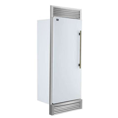 Forno Maderno 28-Inch Built-In Convertible Refrigerator in White with Antique Brass Handle, 13.6 cu.ft. with Decorative Trim - 32-Inch Wide - FFFFD1722-32 - The Home Selection