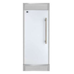 Forno Maderno 28-Inch Built-In Convertible Refrigerator in White with Antique Brass Handle, 13.6 cu.ft. with Decorative Trim - 32-Inch Wide - FFFFD1722-32 - The Home Selection